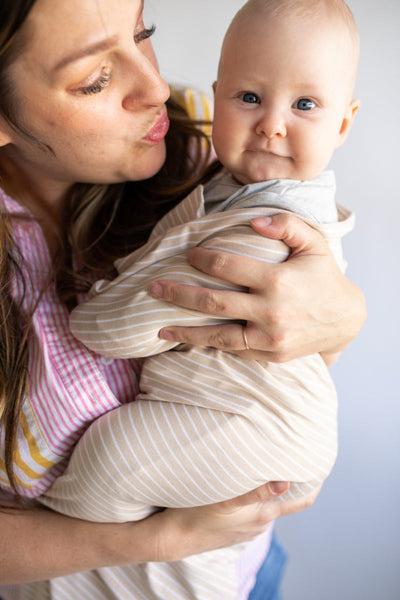 Scottie Perfect Swaddle - Biscottie Pinstripe
