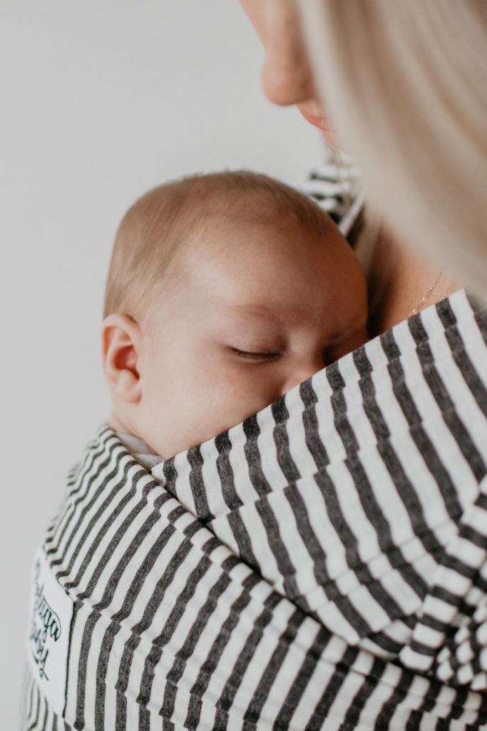 The Lori - Charcoal + Ivory Stripe