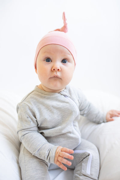 Rachel Zippered Romper - Light Grey